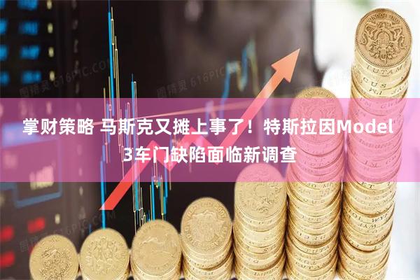 掌财策略 马斯克又摊上事了！特斯拉因Model 3车门缺陷面临新调查